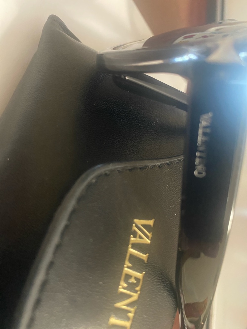 Valentino Black Round Sunglasses with Gold VD Charm - Picture 7 of 12